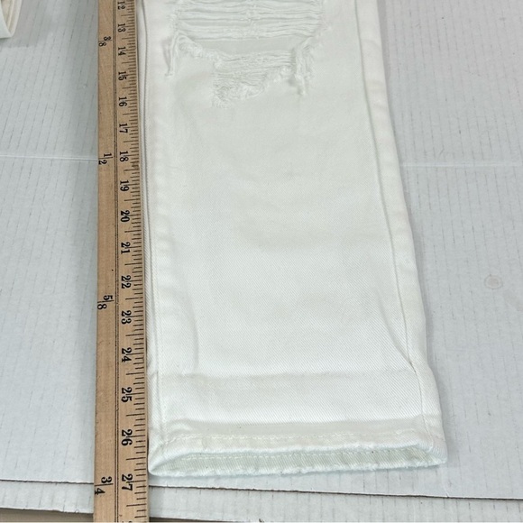 NEW Pacsun White Mom Jean High Rise SZ 4/26 Distressed Cropped Ankle Tapered - Picture 6 of 16